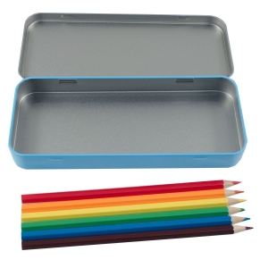 Named Pencil Tin - Blue Stripes image 2